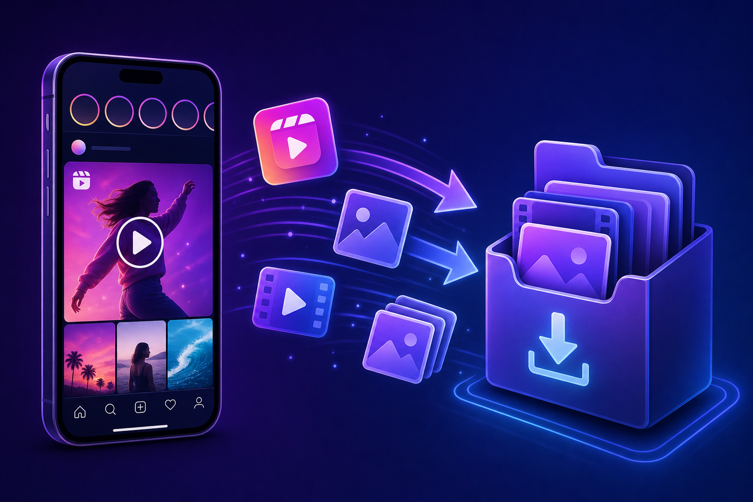 Instagram downloader — save Reels, videos, photos, and carousel posts